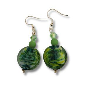 Green Glass Earrings
